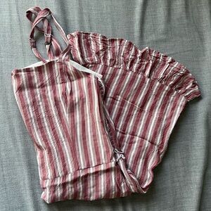 red/white striped dress